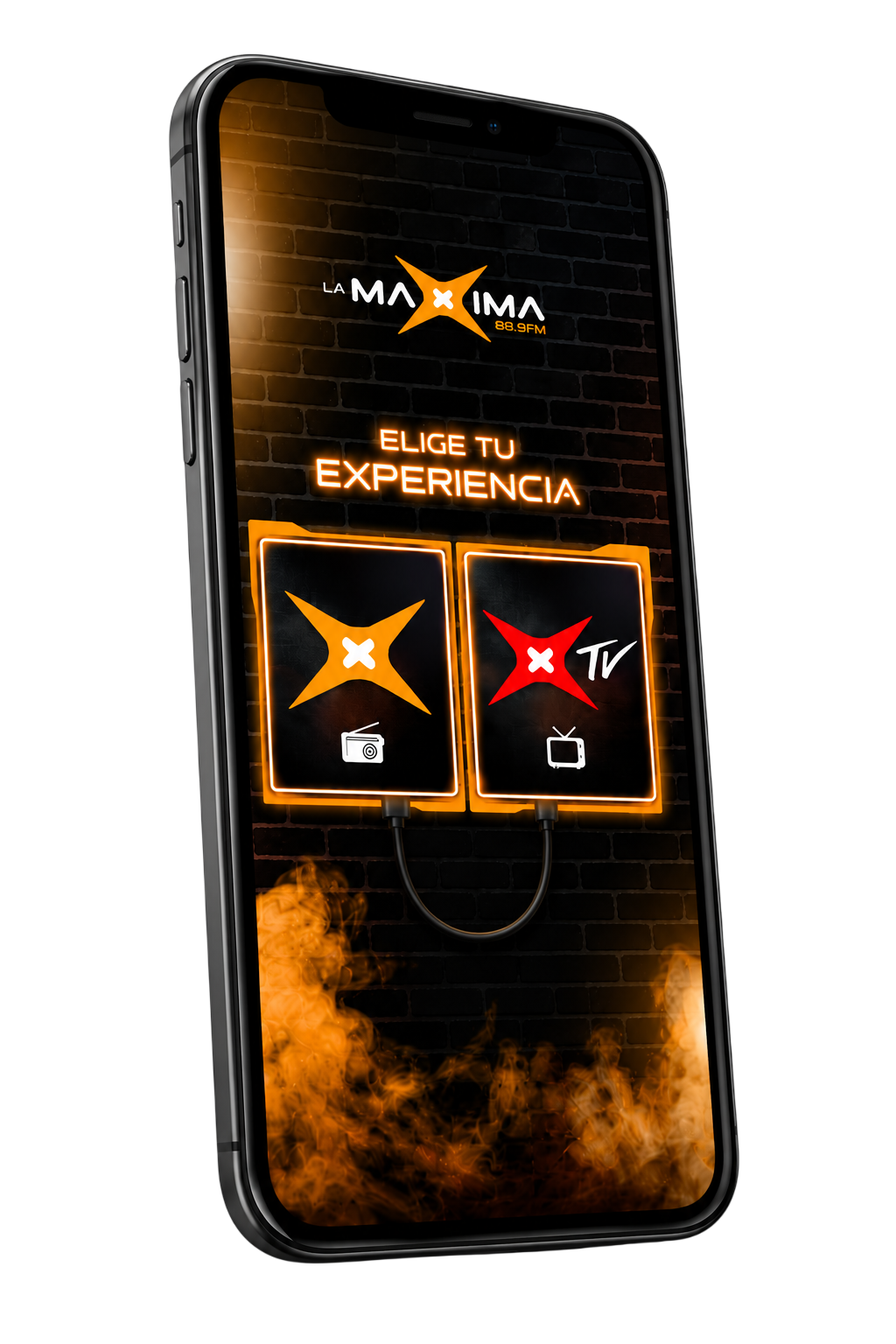 Aplicación de La Máxima para radio y televisión